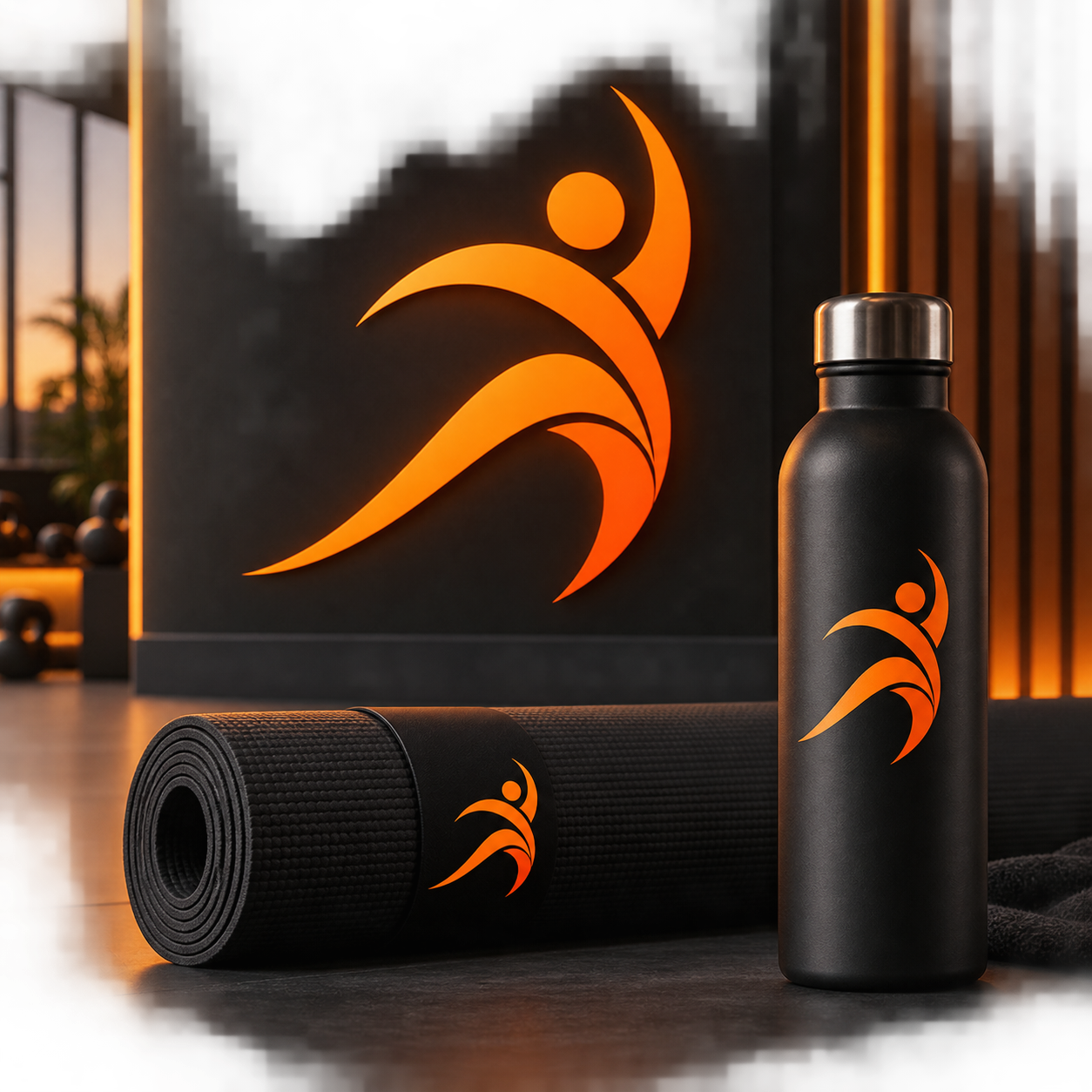 Fitness markası logo uygulaması