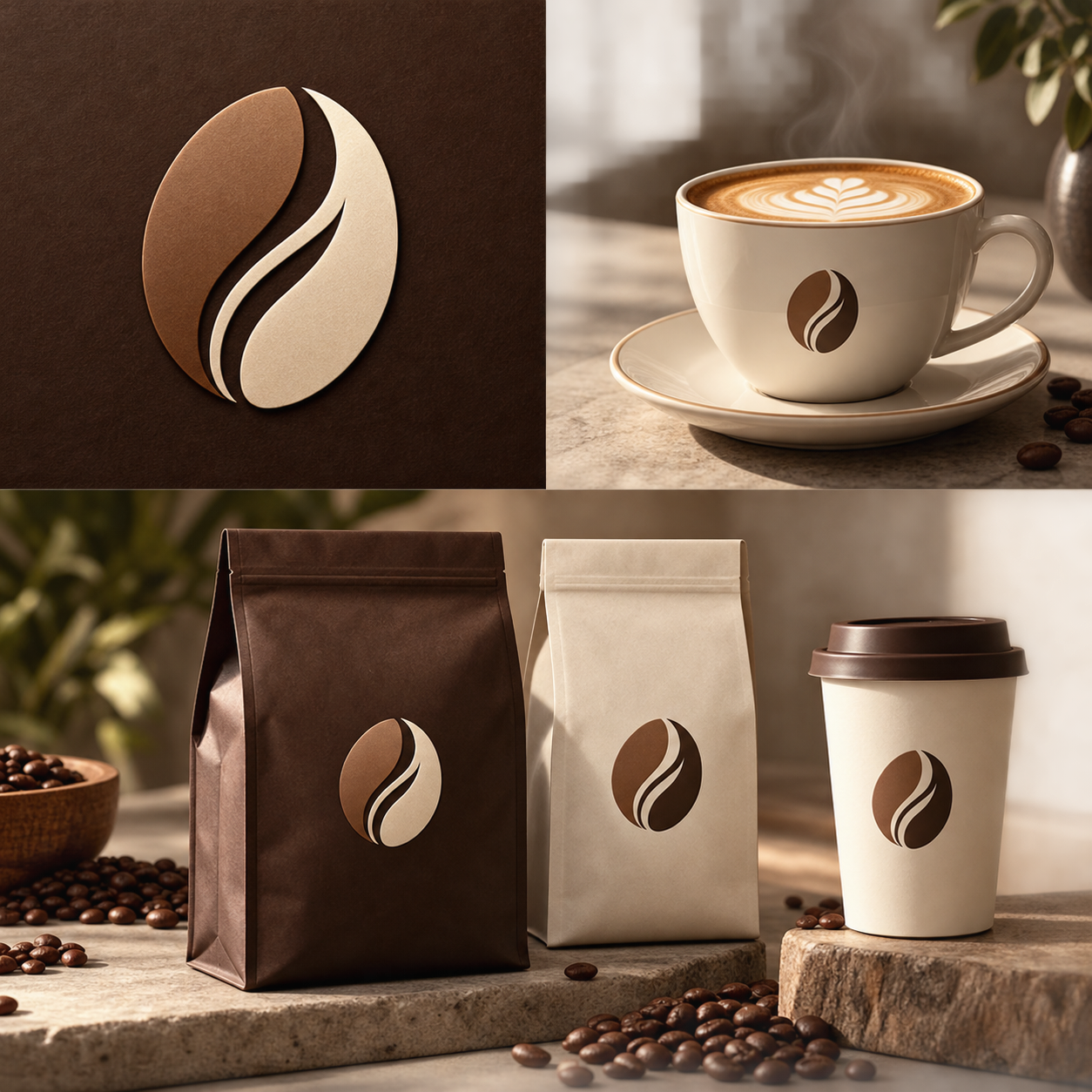 Kahve markası logo ve ambalaj uygulaması